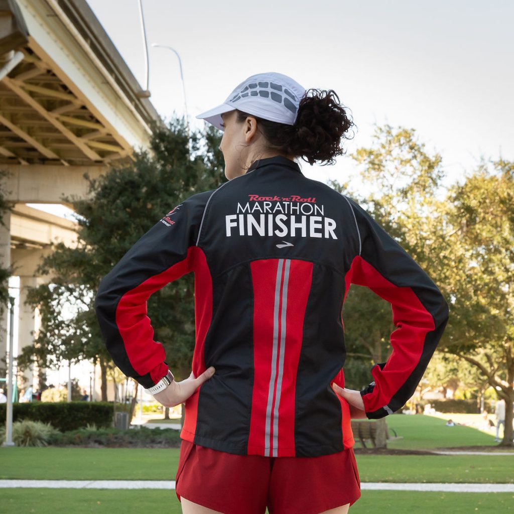 Runner in Marathon Finisher Jacket