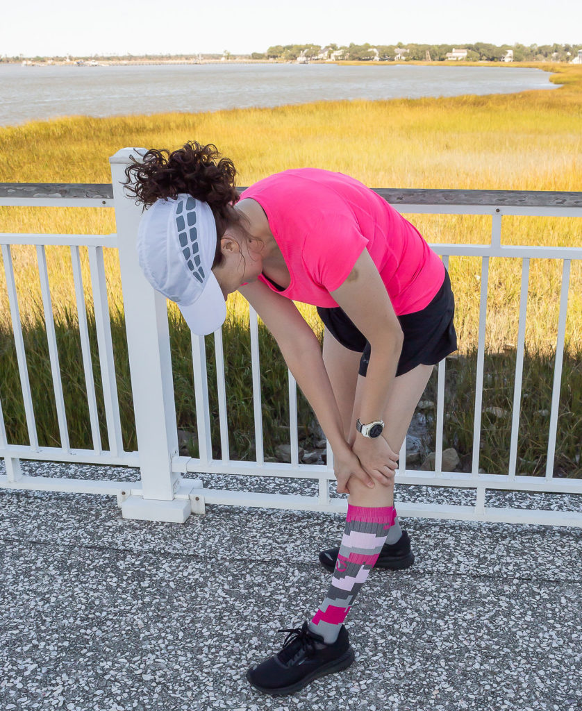 Runner showing off compression socks